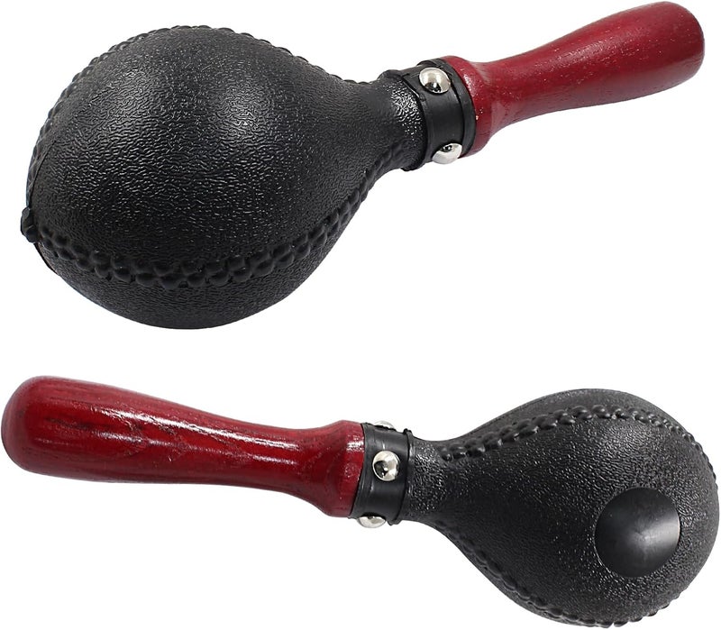 Hitefu 2PCS Maracas Hand Percussion Rattles Sand Hammer Instrument with ABS Shells and Wooden Handles for Live Performances and Recording Adults Party Game Playing, KTV, Concert, Bands (Brown) - Image 1